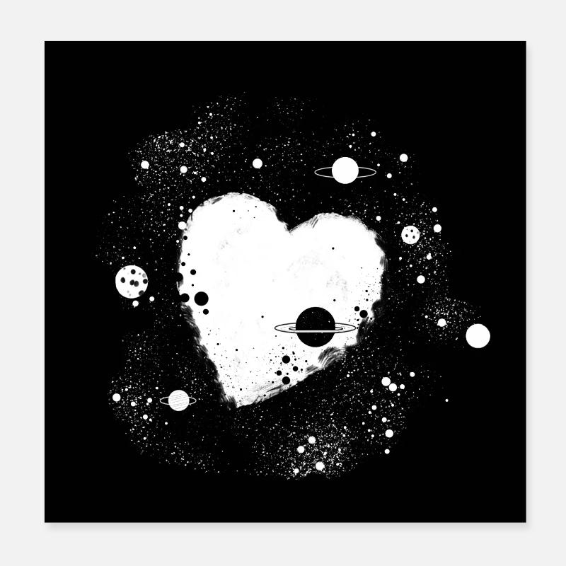 Schwarze Sterne Poster 20x20 cm