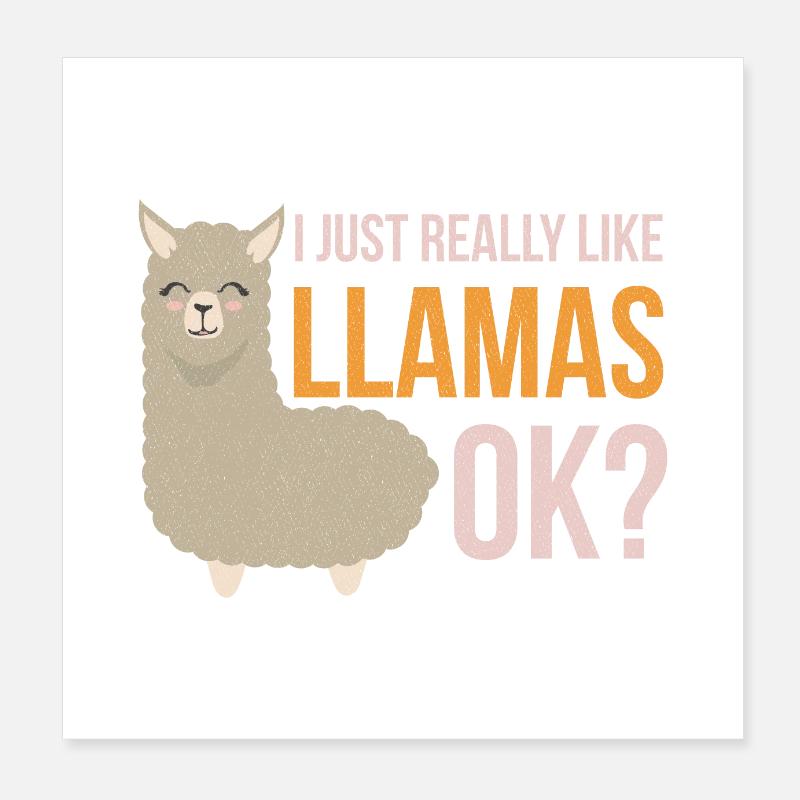 Llama I just really like Llamas, OK gift idea Poster 8" x 8" (20x20 cm)