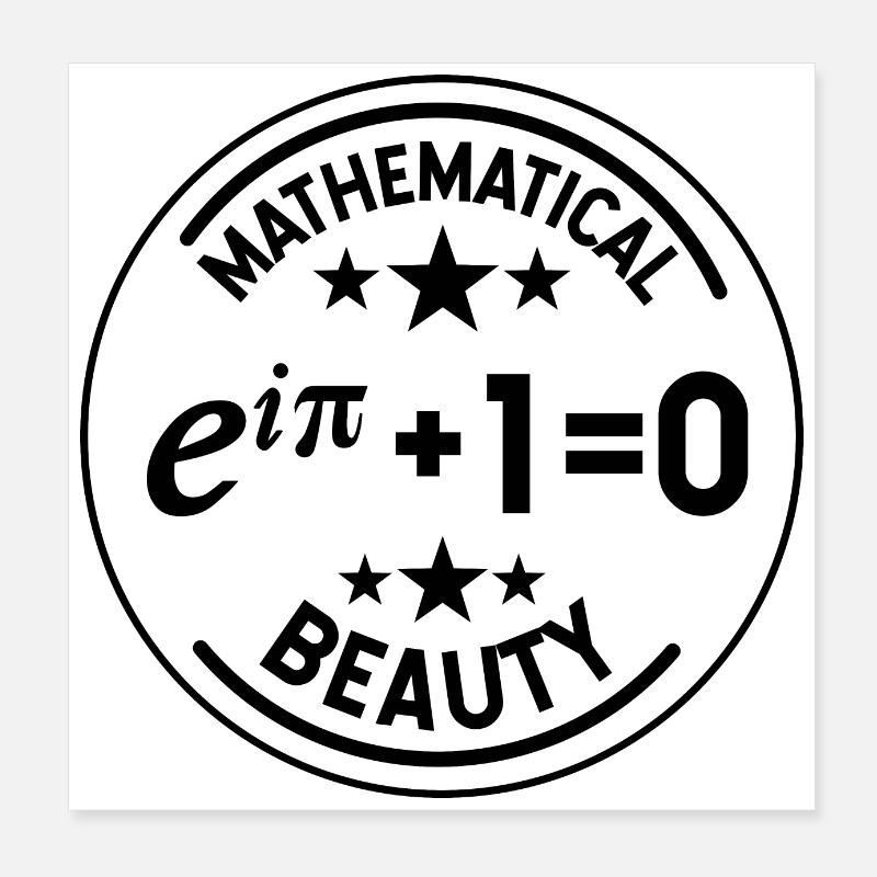 Symboles mathématiques mathématiques cadeau beauté Eulers Poster 20 x 20 cm