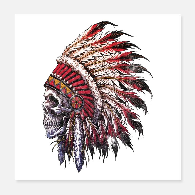 Indian skull Poster 8" x 8" (20x20 cm)