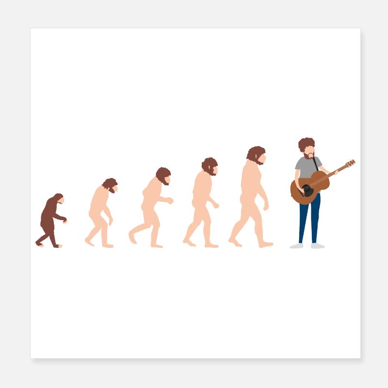 Evolution guitarist Funny gift idea Poster 8" x 8" (20x20 cm)