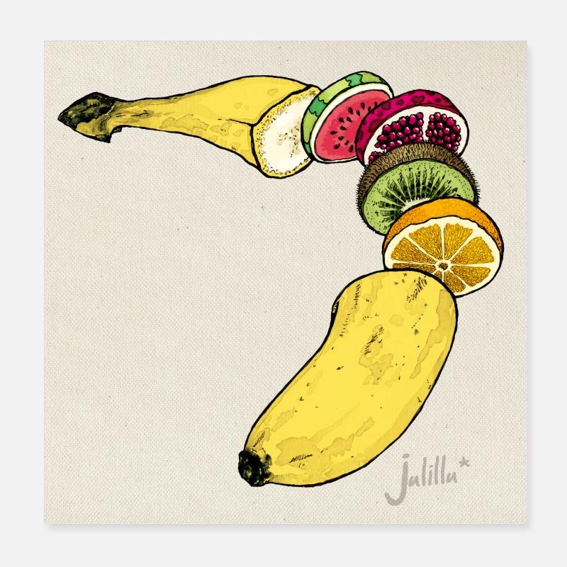 Fruitana - Poster 20 x 20 cm - blanc