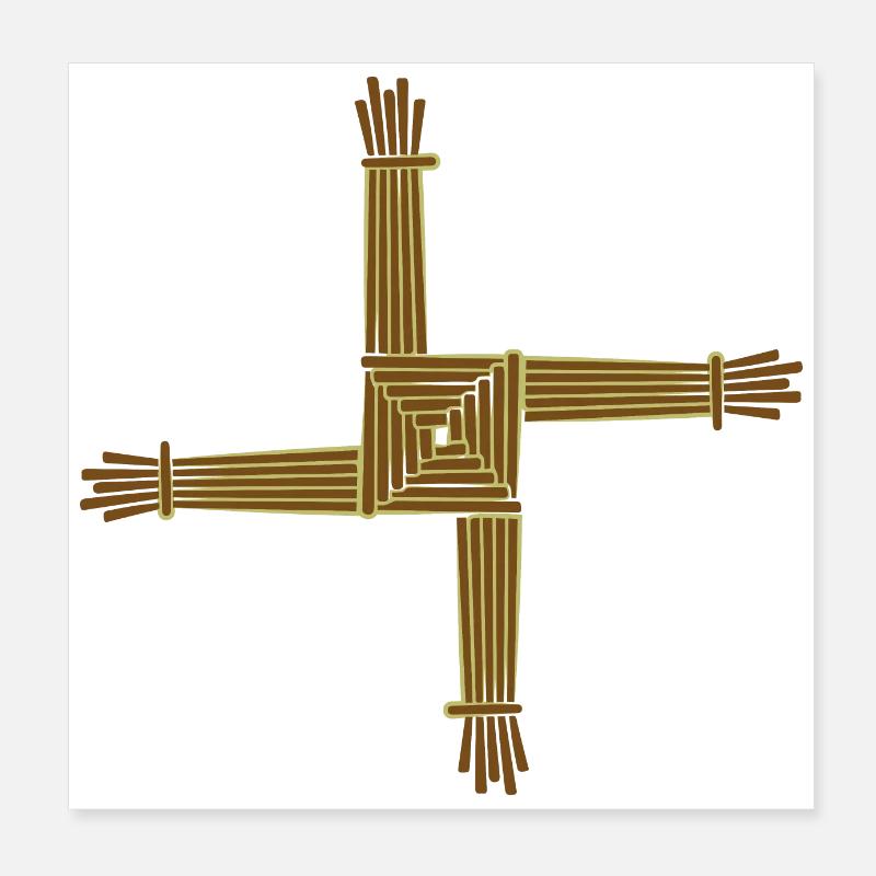 St. Brigid Cross Celtic symbols gift idea Poster 8" x 8" (20x20 cm)