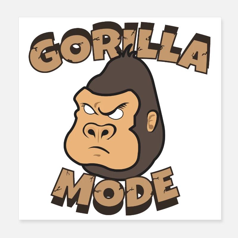 Süße Tiere Gorilla Mode Lustige Geschenkidee Poster 20x20 cm