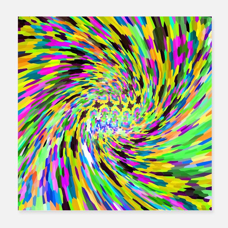 Vortex psychédélique Poster 20 x 20 cm