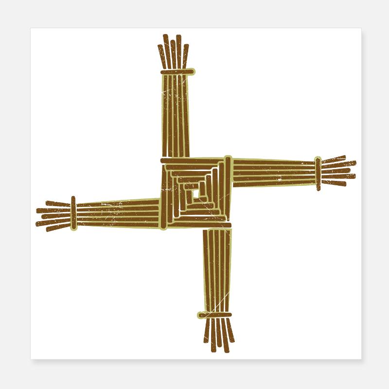 St. Brigid Cross Celtic symbols gift idea Poster 8" x 8" (20x20 cm)