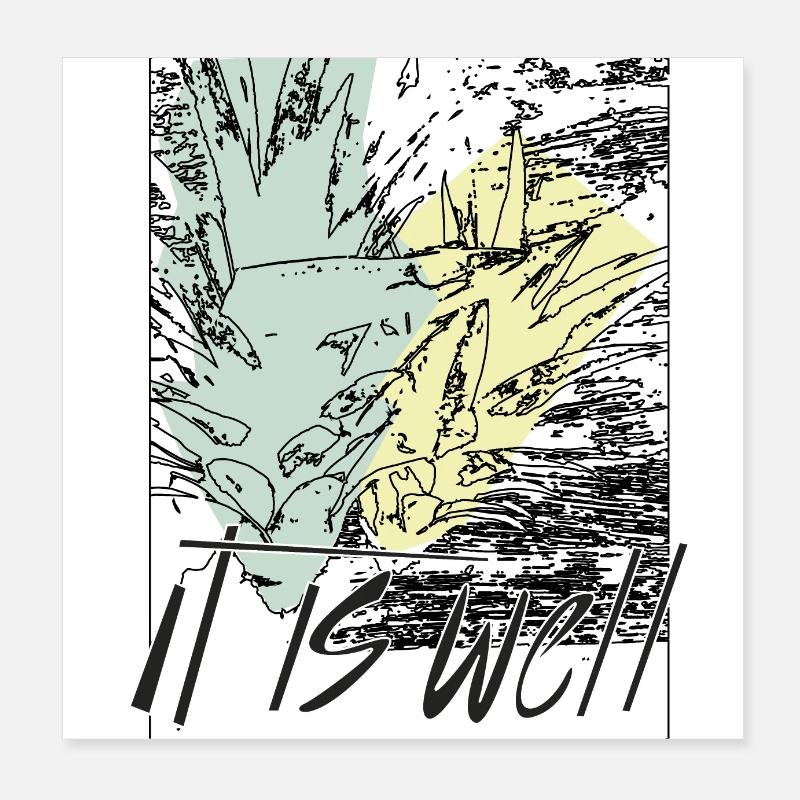 Pineapples - it is well Poster 8" x 8" (20x20 cm)