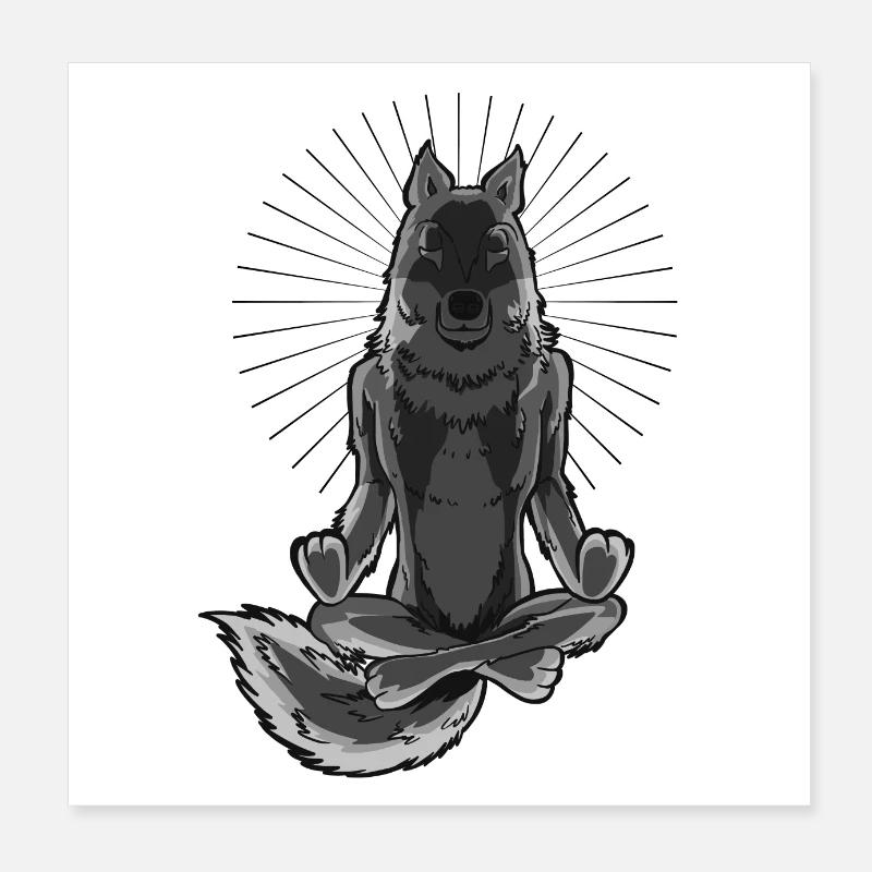 Wolf Yogi - Version 1 Poster 8" x 8" (20x20 cm)