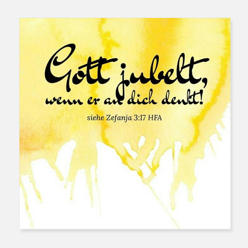 Dieu applaudit quand il pense à toi! Poster 20 x 20 cm