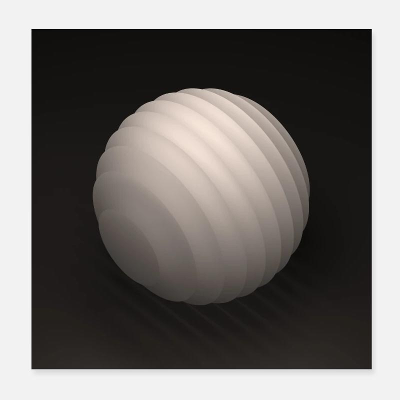 Geometrischer Körper: Kugel Poster 20x20 cm