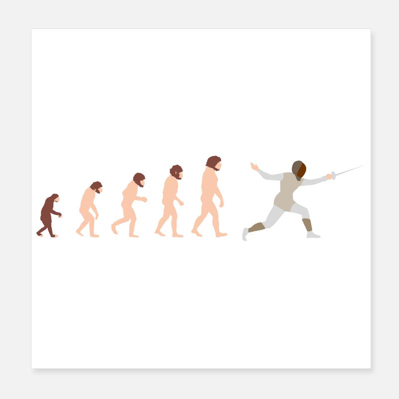 Evolution hegn Sjove gaveide Poster 20x20 cm