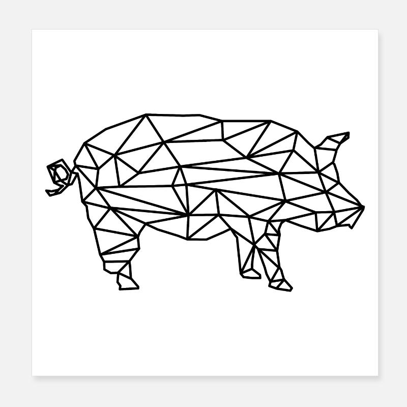 pig Poster 8" x 8" (20x20 cm)