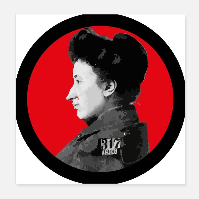 Rosa Luxemburg - Poster 20x20 cm - Weiß