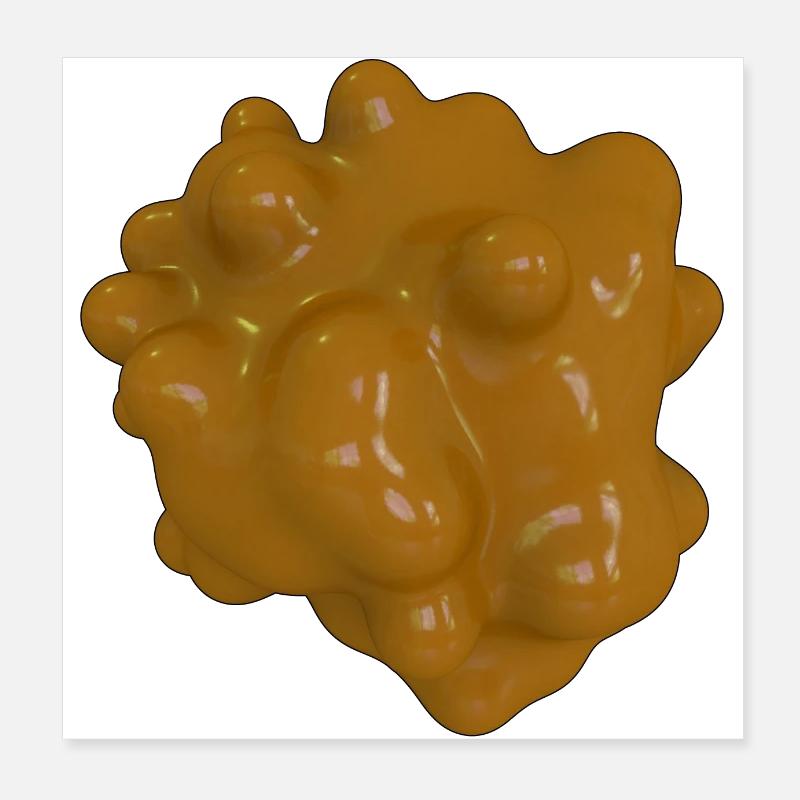 Blobs - Braun Poster 20x20 cm