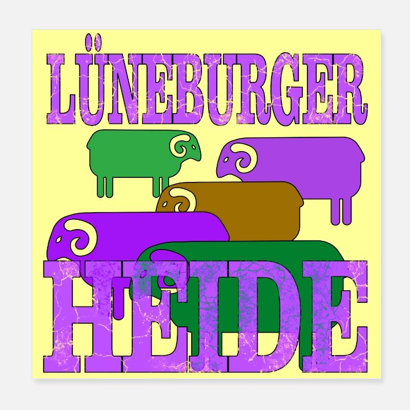 Lüneburger Heide Poster 20x20 cm