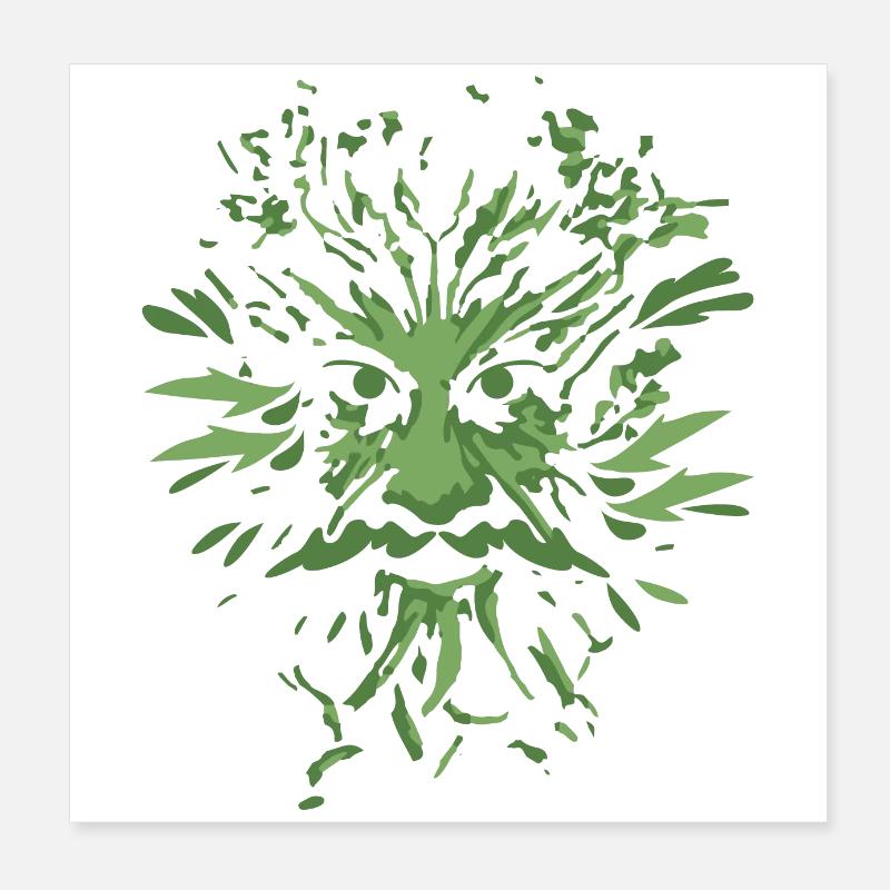 Celtic symbols Green man gift idea Poster 8" x 8" (20x20 cm)
