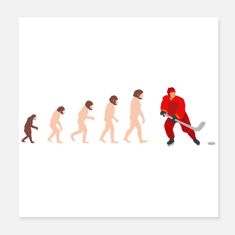 Idée cadeau Evolution Hockey sur glace drôle Poster 20 x 20 cm