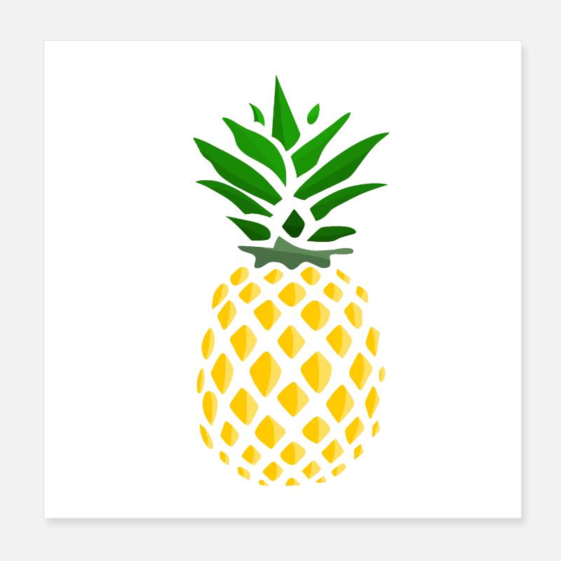 Ananas doré - Poster 20 x 20 cm - blanc