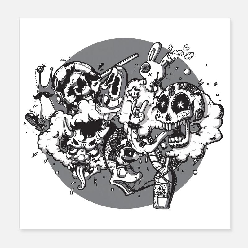 Graffiti mix - Blessed be the fools Poster 8" x 8" (20x20 cm)