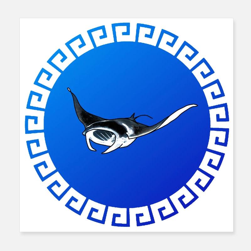 raies manta Poster 20 x 20 cm