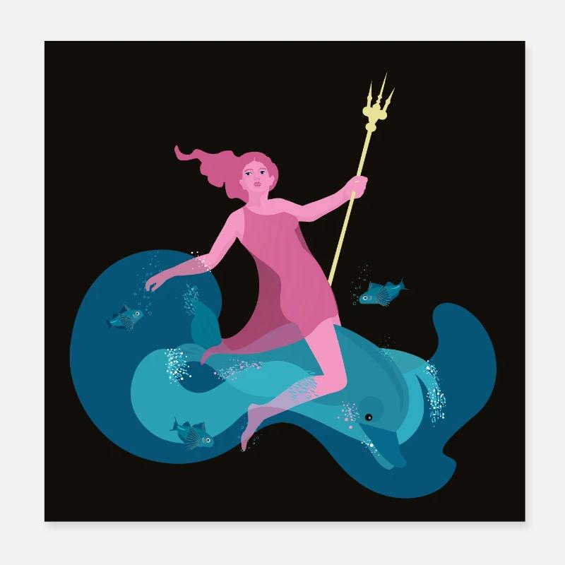 déesse de la mer Poster 20 x 20 cm
