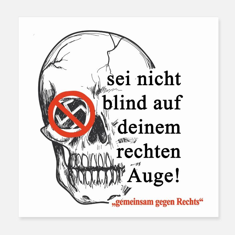 "gemeinsam gegen rechts" Poster 20x20 cm