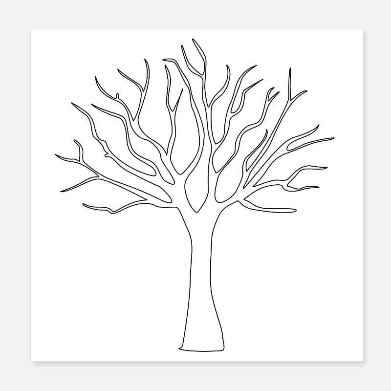 Arbre en lignes Poster 20 x 20 cm