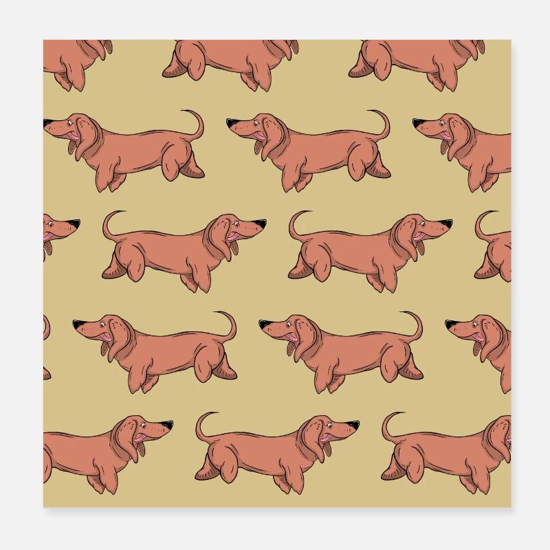 Dackel Muster Poster 20x20 cm