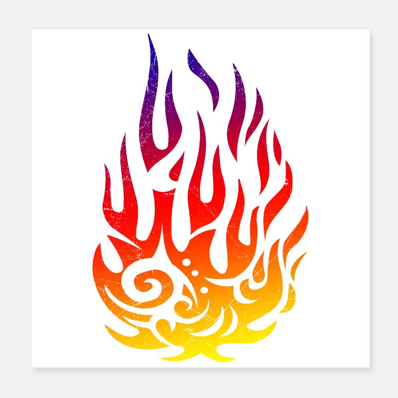Tribal tattoo flame fire gift idea Poster 8" x 8" (20x20 cm)