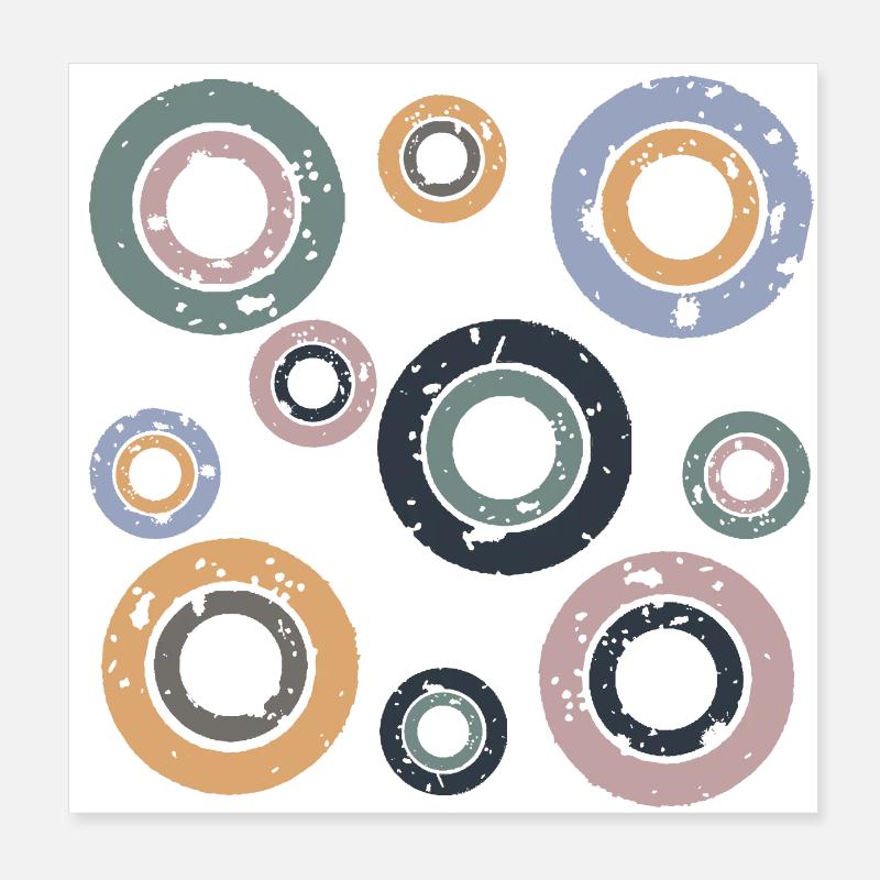 Circles retro Poster 8" x 8" (20x20 cm)