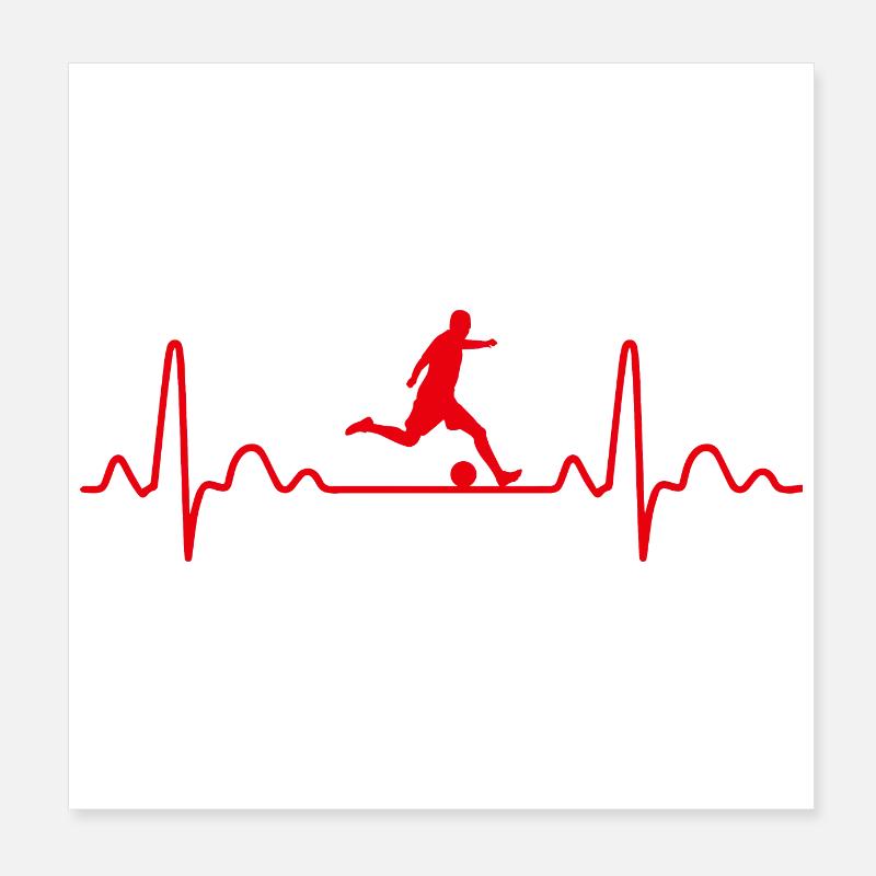 Heartbeat Soccer Funny gift idea Poster 8" x 8" (20x20 cm)