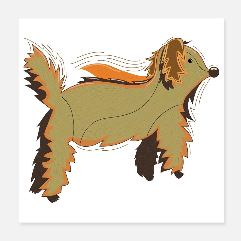 Chien moelleux créature semblable à un ours Poster 20 x 20 cm