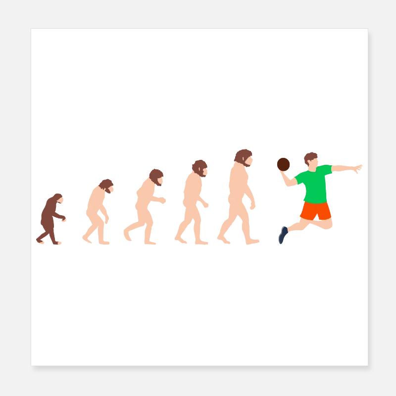 Joueur de handball Evolution Idée cadeau drôle Poster 20 x 20 cm