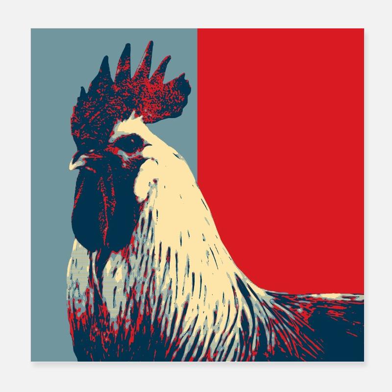 Hahn Poster 20x20 cm