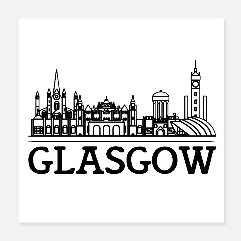 Glasgow Poster 20 x 20 cm