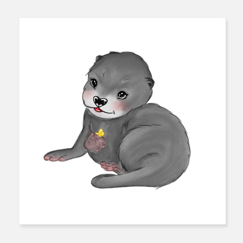 Loutre de bébé Poster 20 x 20 cm