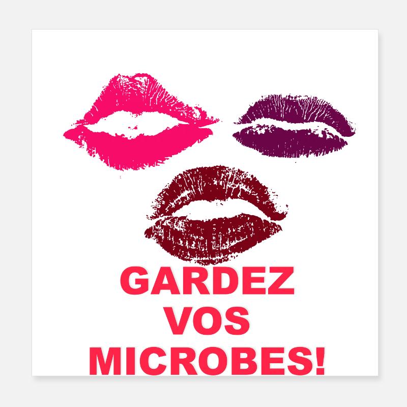microbe - Poster 20 x 20 cm - blanc