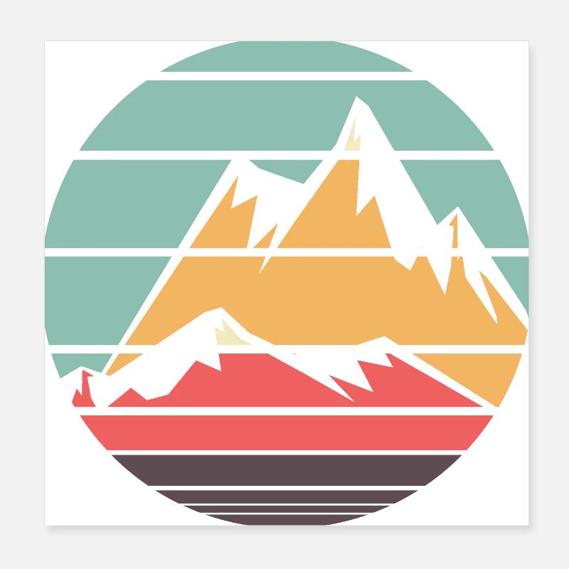 Retro Berge Poster 20x20 cm