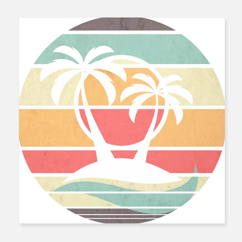 Plage rétro Poster 20 x 20 cm