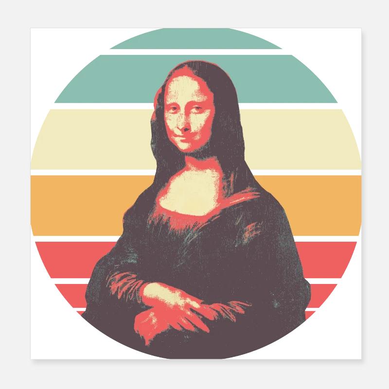 Retro Mona Lisa Poster 20x20 cm