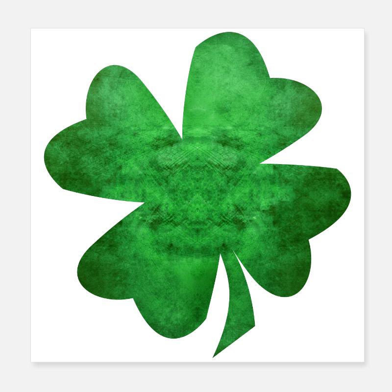 Green four leaf clover Poster 8" x 8" (20x20 cm)
