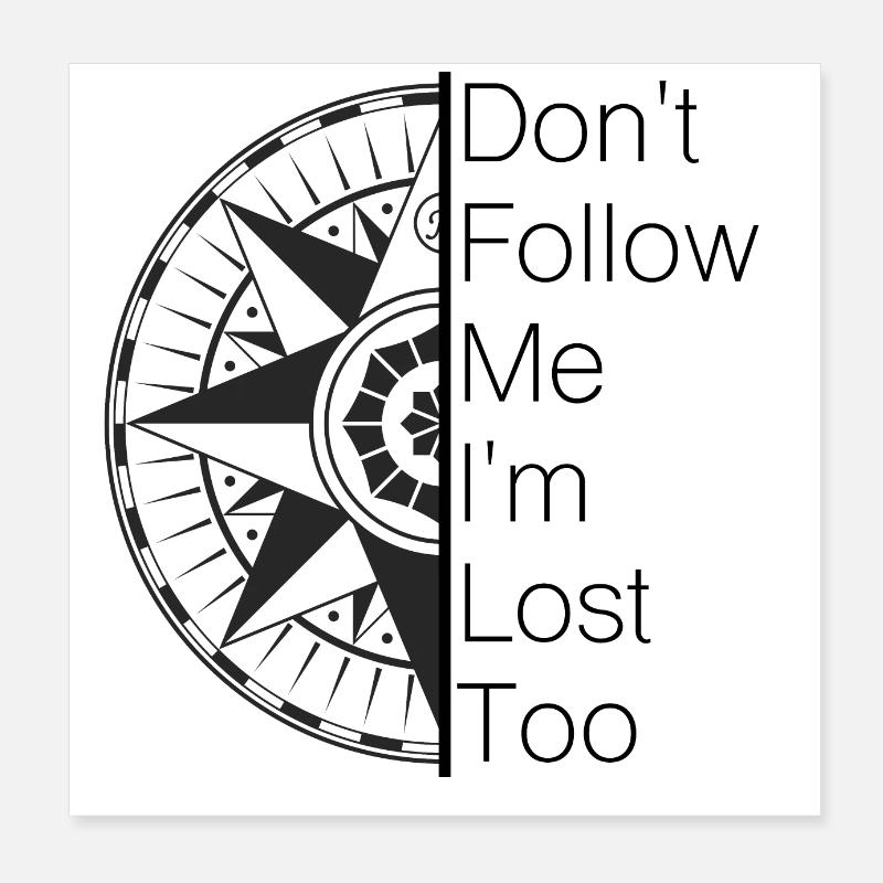 Kompass Poster 20x20 cm