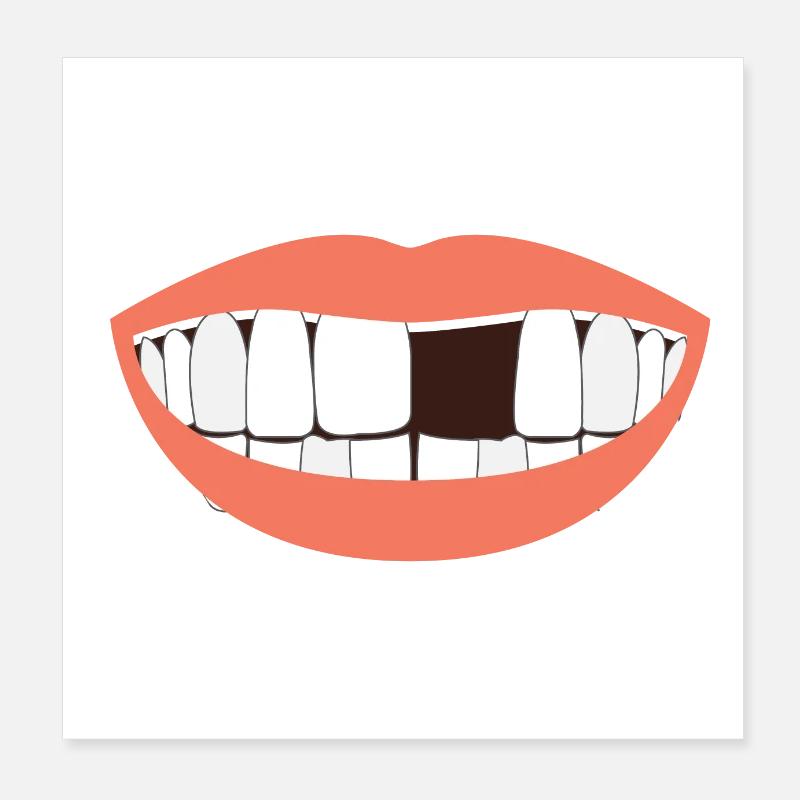 Écart des dents bouche dents Poster 20 x 20 cm