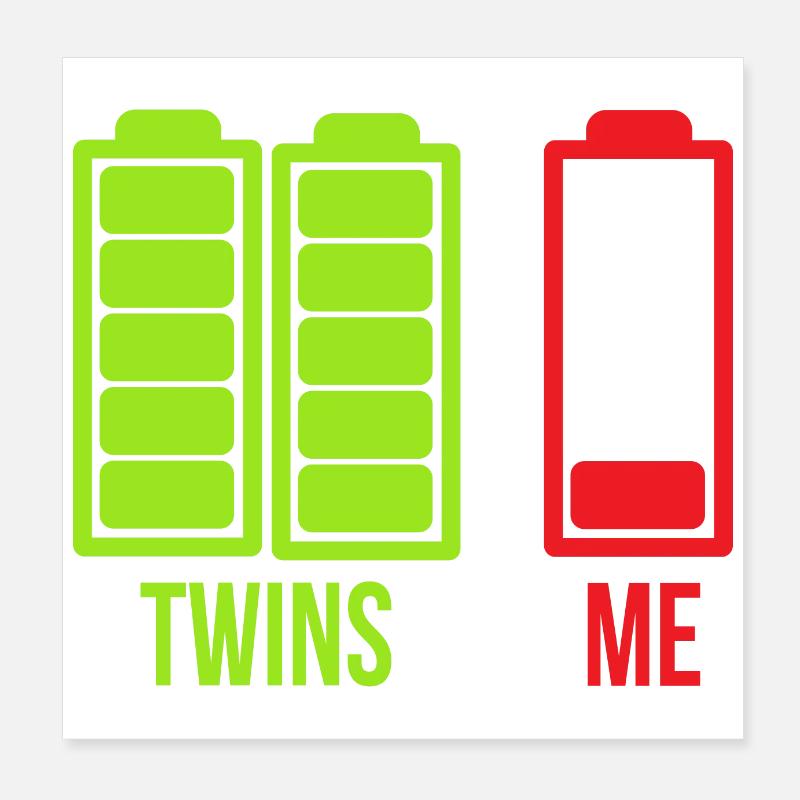 Twins And Me Gift Idea Poster 8" x 8" (20x20 cm)