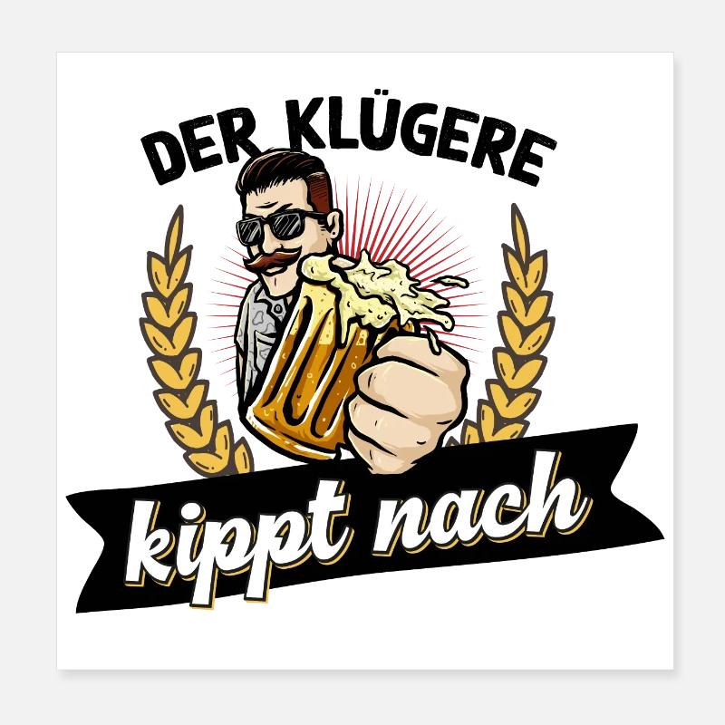 Trinkspruch lustig Bier trinken Sprüche Geschenk Poster 20x20 cm