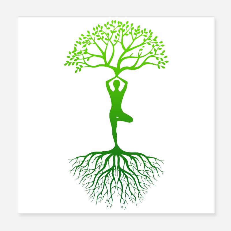 Yoga Lebensbaum Geschenkidee Poster 20x20 cm