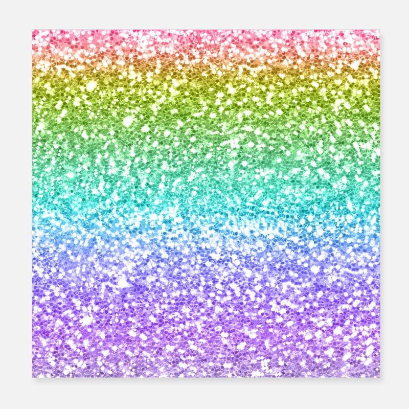 Regenbogen Funkeln Poster 20x20 cm
