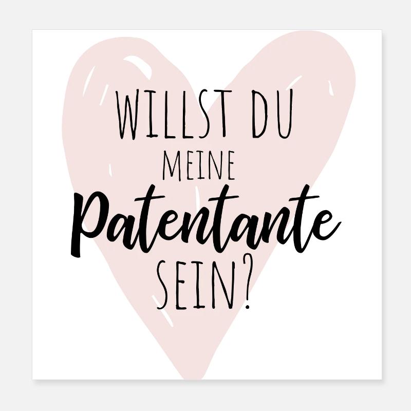 Willst du meine Patentante sein? Poster 20x20 cm