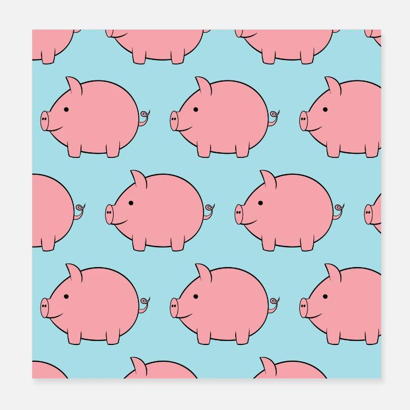 Petits cochons Poster 20 x 20 cm