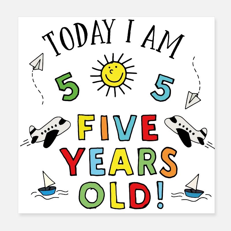 5 Geburtstag Poster 20x20 cm